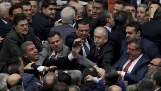 Turkish Lawmakers Brawl Over Moves to Bolster Erdogan Powers