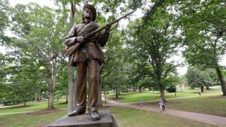 Silent Sam Statue Defaced with Red Ink and Blood from Protester