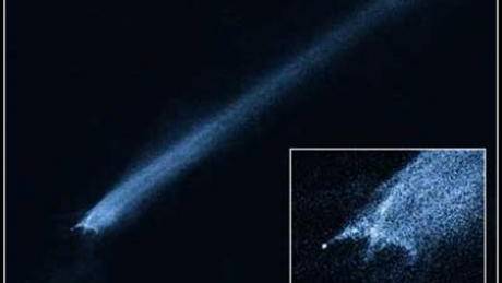 Comet-like object possibly smashed asteroid?