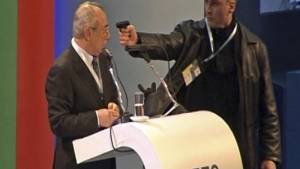 Bulgarian politician survives apparent point-blank assassination attempt