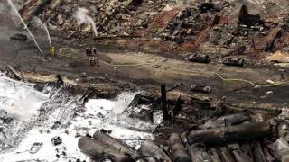 Derailed Train Filled With Crude Oil Destroys Core of Quebec Town with Firey Blast, Spills Oil into River