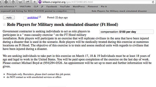 Fort Hood: Craigslist Ad Proves False Flag?