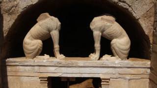 Could Greece’s mystery tomb lie intact? Well-preserved headless sphinxes