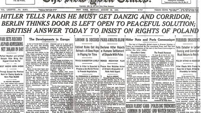 Diamond In A Cesspool! 1939: "Berlin Thinks Door Is Left Open To Peaceful Solution”