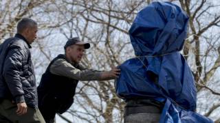 Statue that cast Edward Snowden as a hero removed and held by New York police