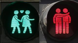 Vienna's gay, straight and lesbian crossing lights show all walks of life