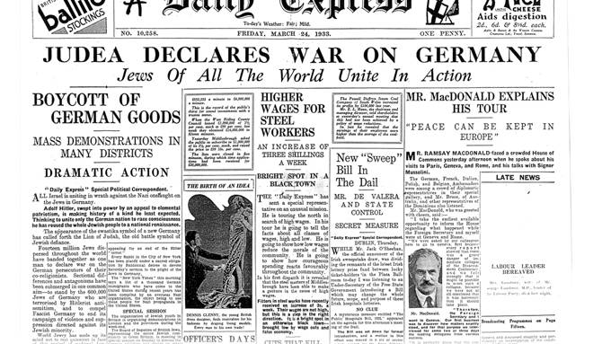 Israel's Netanyahu says boycott efforts recall Nazi Germany