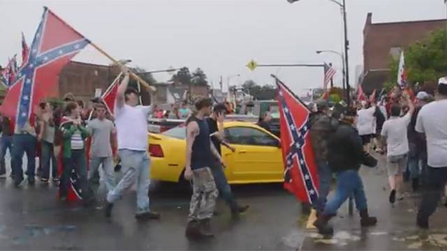 In Chattooga County, GA, SCV Hauls Down Confederate Battle Flag, 100 People March In Protest