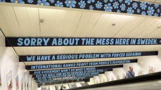 'Racist' advert for far-right Sweden Democrats on Stockholm Metro prompts huge protest