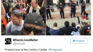 State of Emergency Declared in #Ferguson, Cornel West - DeRay Arrested, Protesters Jump Rope Line