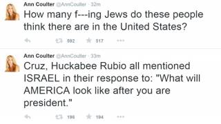 Ann Coulter Accuses Republican Candidates of Pandering to 'F---ing Jews'