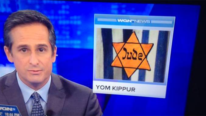 Chicago TV Station Wishes Jews a Happy Yom Kippur with Nazi Emblem