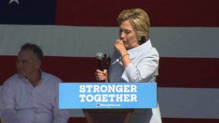 Hillary suffers 2 violent coughing fits