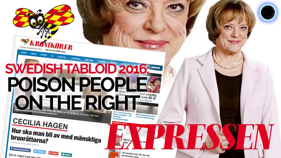 Sweden's largest evening tabloid newspaper calls for the extermination of "human brown rats" - people on the right