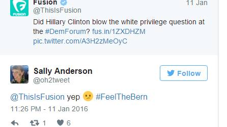 Hillary Clinton describes what it is like to be White