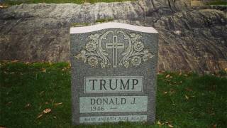 There’s a Fake Donald Trump Tombstone in Central Park and It’s Not Even Good Art. Sad!