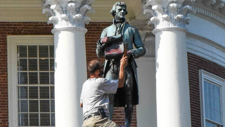 Thomas Jefferson Statue Defaced at University of Virginia