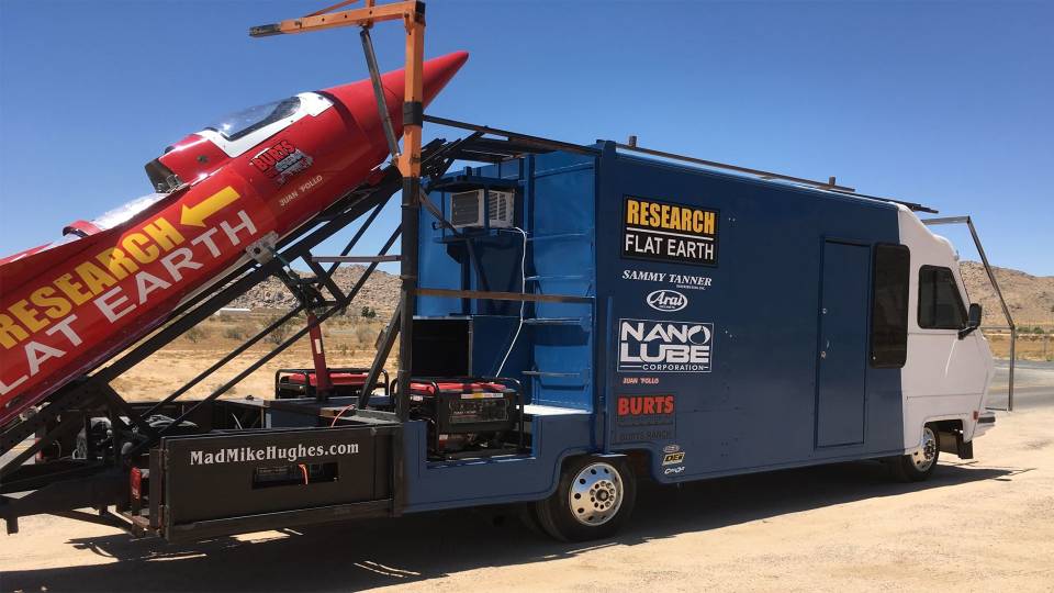 A Man is About to Launch Himself in his Homemade Rocket to Prove the Earth is Flat