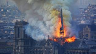 Notre Dame Lights a Fire